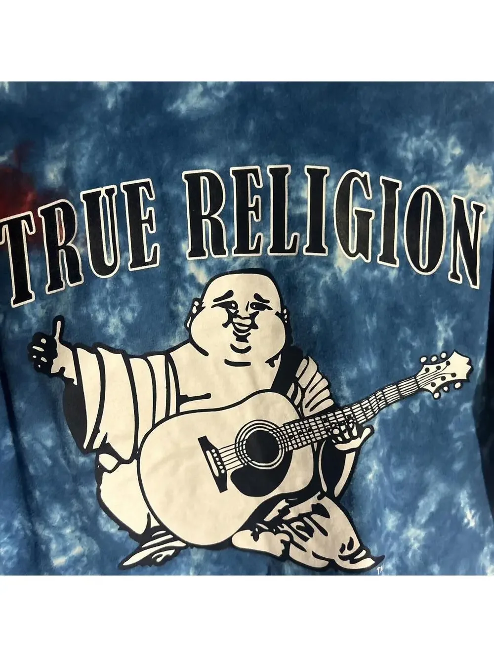 True Religion blue tie-dye Buddha tee